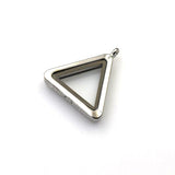 1PCS Silver Triangle Floating locket Pendant With Diamonds-TS008