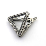 1PCS Silver Triangle Floating locket Pendant With Diamonds-TS008