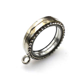 1PCS Silver Round Floating locket Pendant With Diamonds-TS009