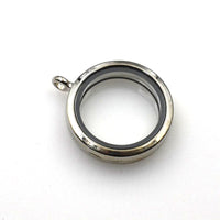 1PCS Silver Round Floating locket Pendant With Diamonds-TS009