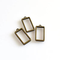 5PCS Little Rectangular Metal Frame Antique Bronze Tone-TS054