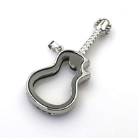 1PCS Silver Guitar Floating locket Pendant-TS071