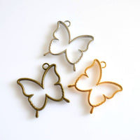 5PCS Butterfly Charms Metal Frame 3 Colors Available-TS198