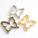 5PCS Butterfly Charms Metal Frame 3 Colors Available-TS198