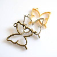 5PCS Butterfly Charms Metal Frame 3 Colors Available-TS198