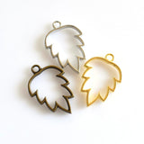 5PCS Leaf Charms Metal Frame 3 Colors Available-TS226