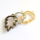 5PCS Leaf Charms Metal Frame 3 Colors Available-TS226