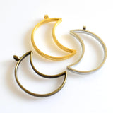 5PCS Moon Charms Metal Frame 3 Colors Available-TS243