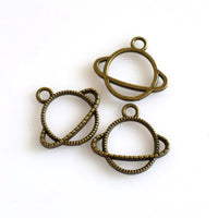 5PCS Saturn Metal Frame Antique Bronze Tone-TS245