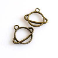 5PCS Saturn Metal Frame Antique Bronze Tone-TS245