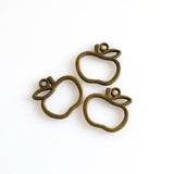 5PCS Apple Charms Metal Frame Antique Bronze Tone-TS247