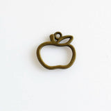 5PCS Apple Charms Metal Frame Antique Bronze Tone-TS247