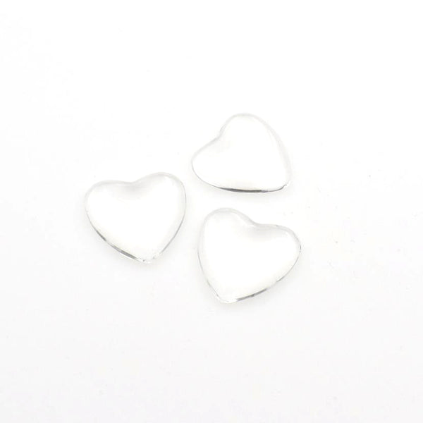 10PCS Heart Transparent Glass Cabochons-B105