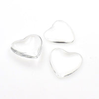 10PCS Heart Transparent Glass Cabochons-B105